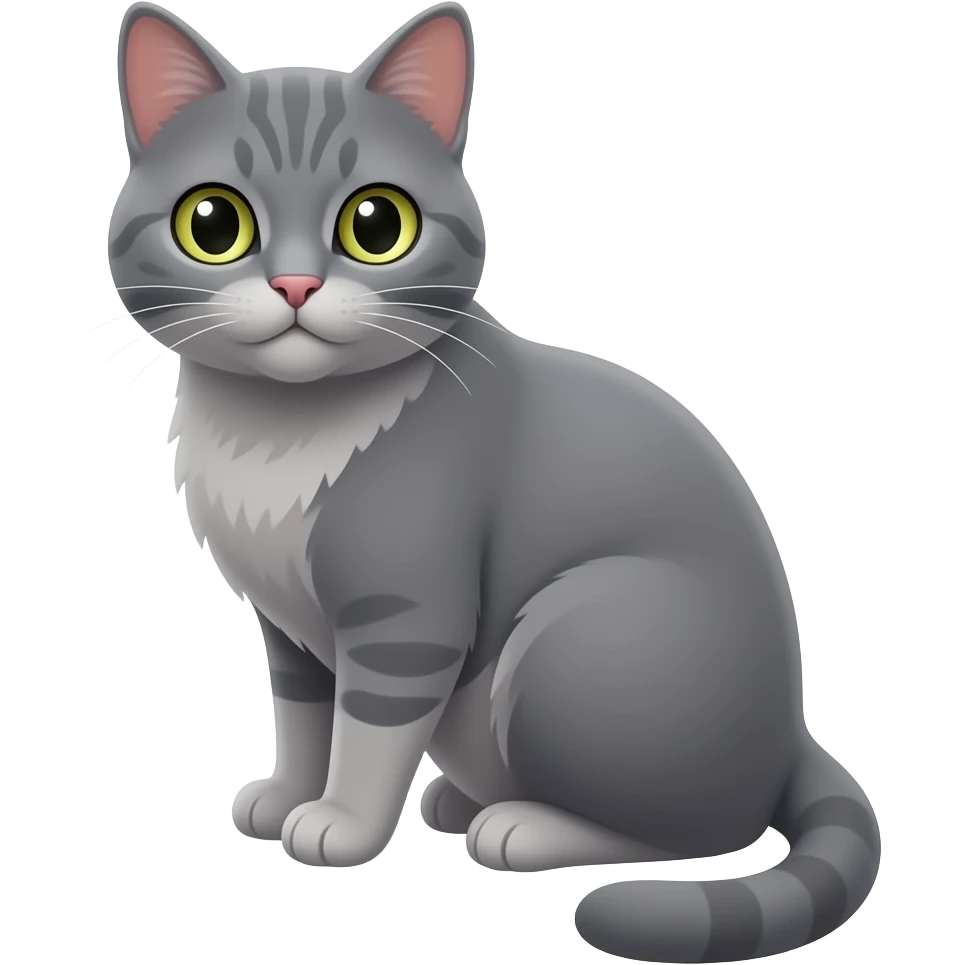 اموجی گربه خاکستری نشسته emoji