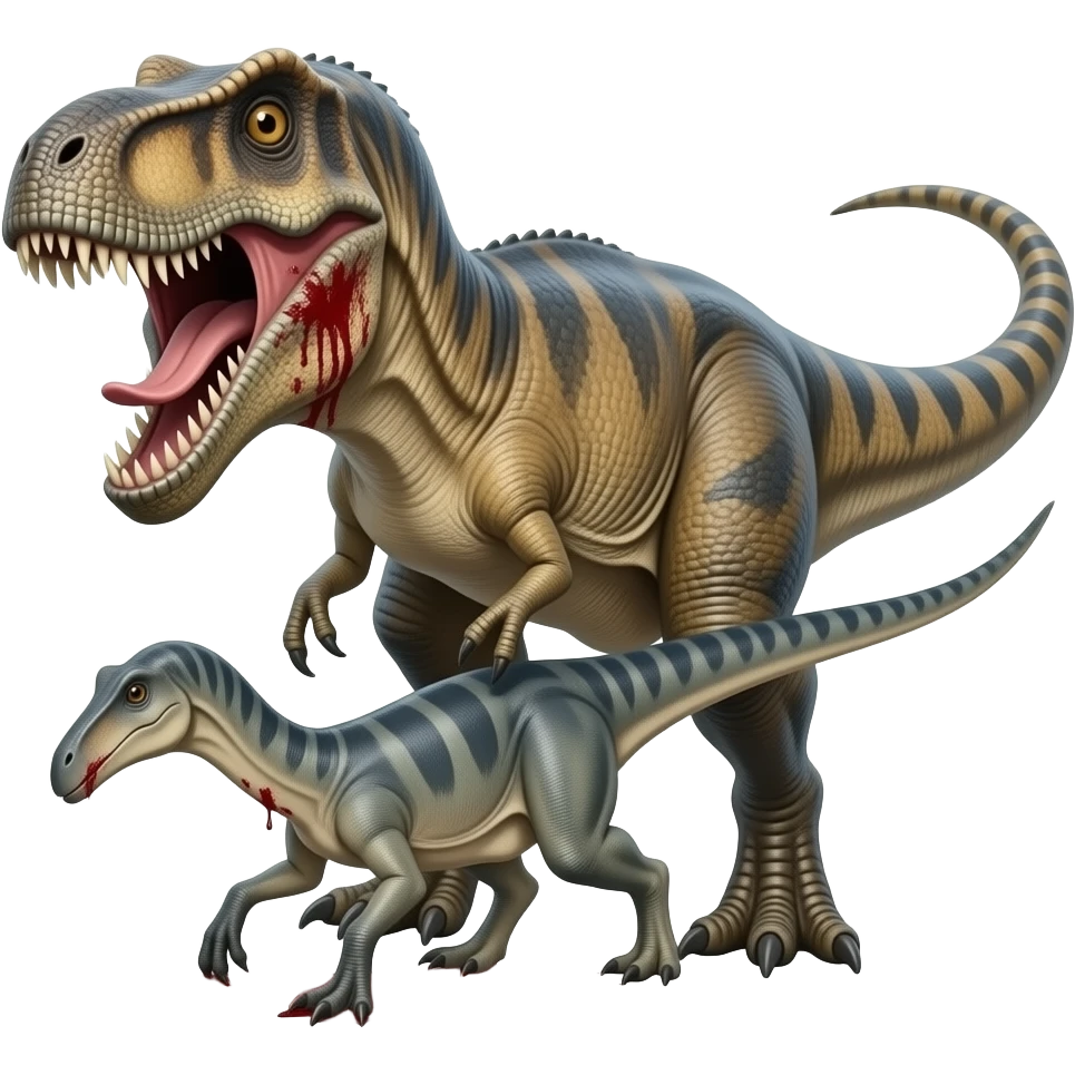 Giganotosaurus kills parasaurolophus putting blood on it emoji