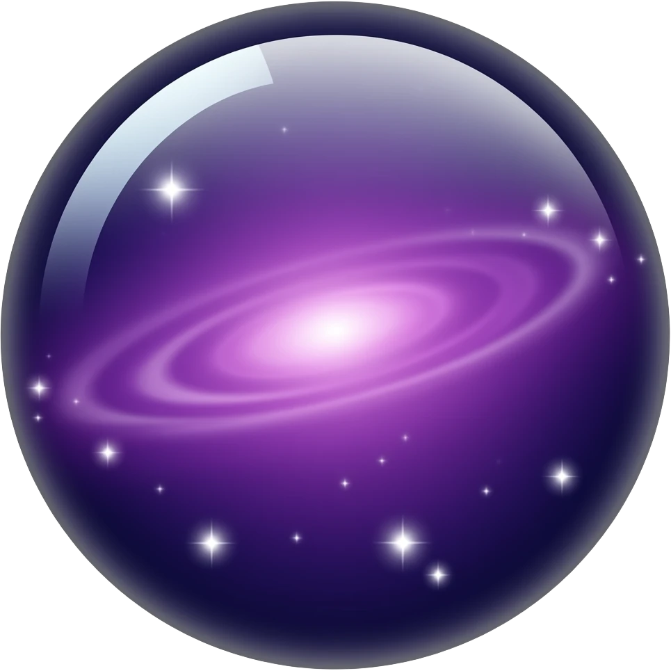 Crystal ball violet nebula with  sparkling white(at the edges) emoji