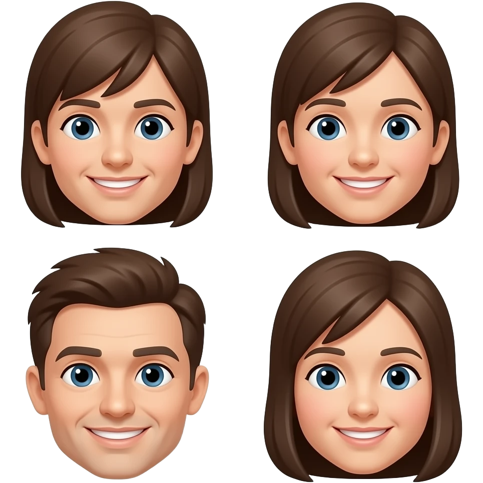 crea 4 emojis random emoji