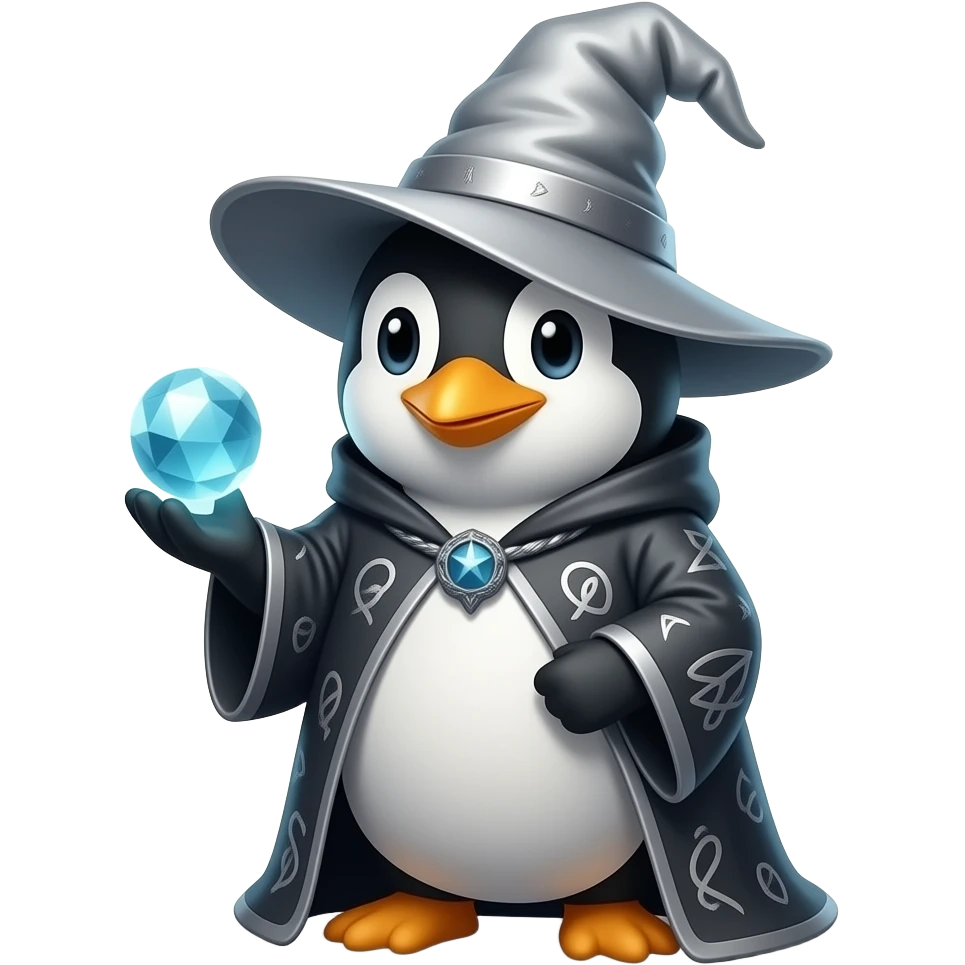 Penguin Wizard emoji
