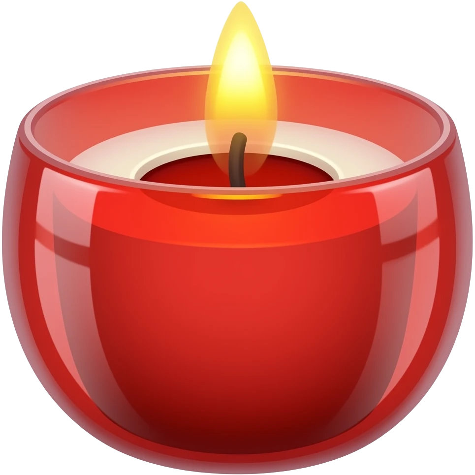 Red glass Orthodox vigil candle emoji