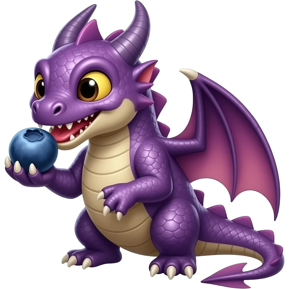 toothless the dragon a eating blueberry emoji