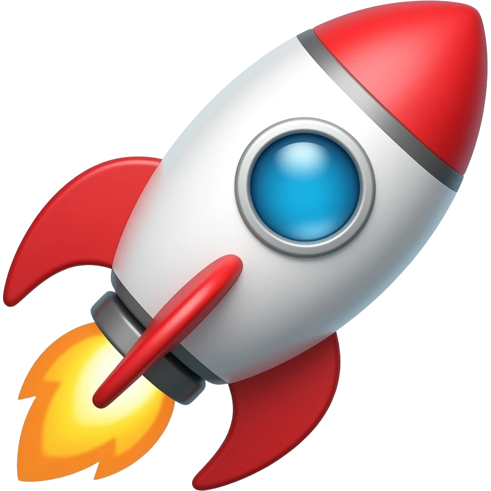 cartoonish style rocket game assert emoji