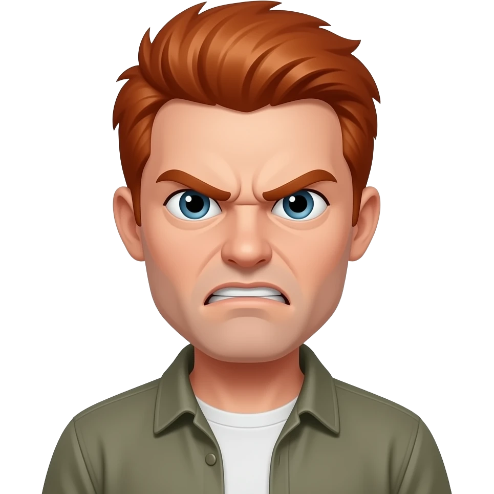 Angry Man with Red Hair emoji