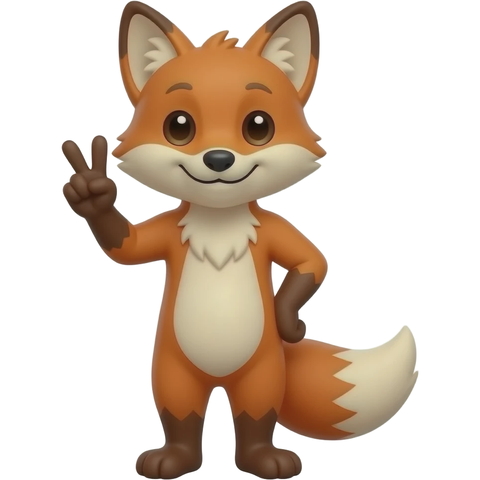 Fox doing a two hand peace sign emoji
