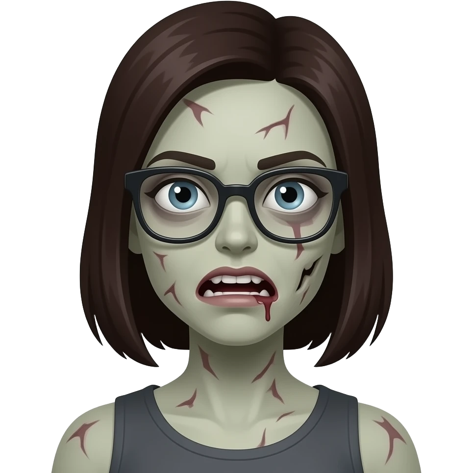 female zombie with glasses emoji