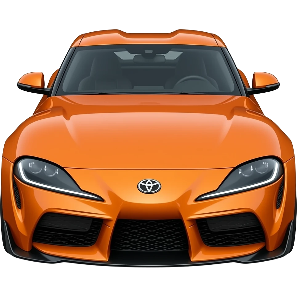 orange toyota supra, hyper realistic highly detailled emoji