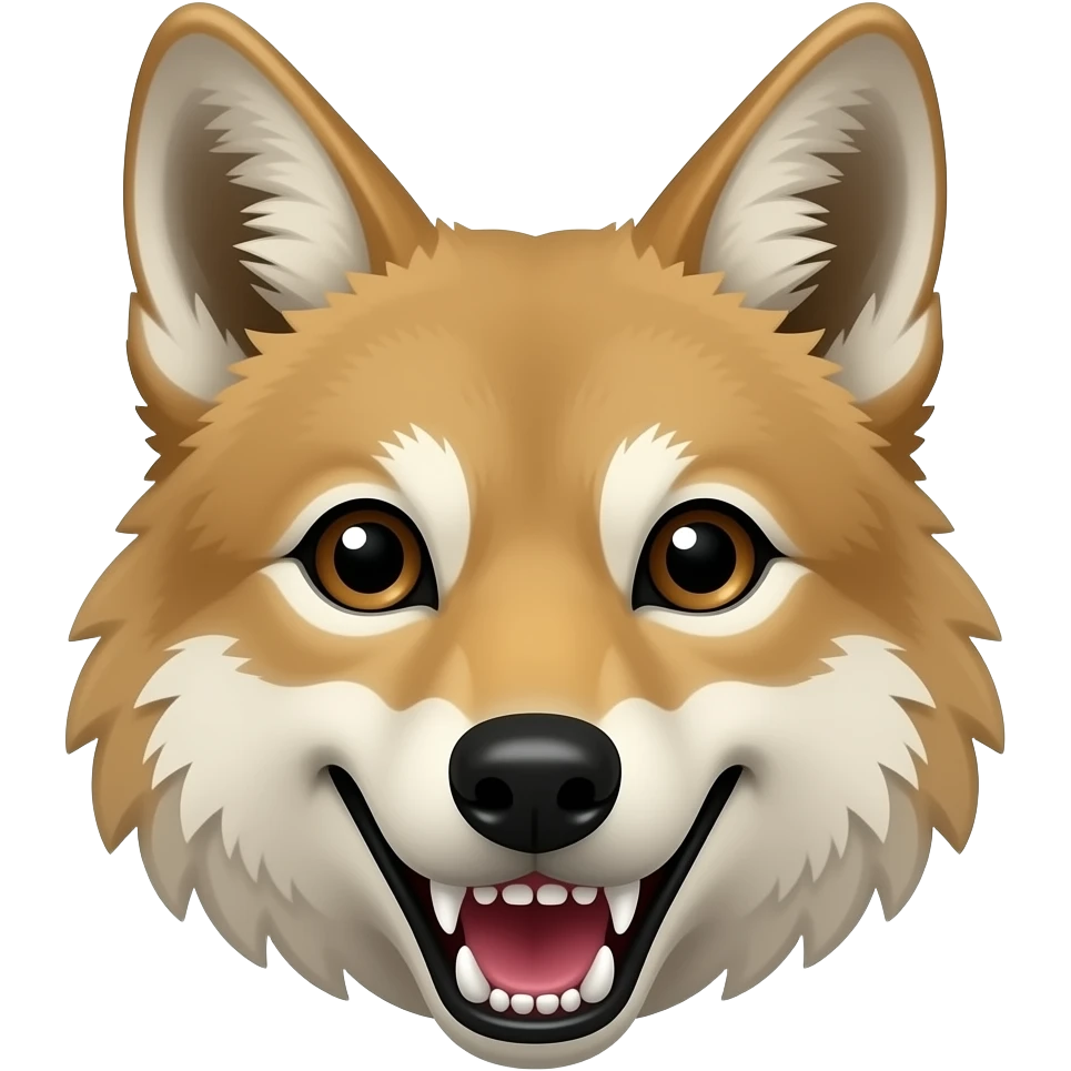 coyote erizado mostrando los colmillos emoji