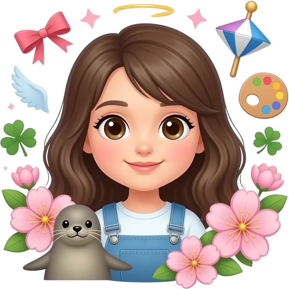 👧🦭🌸☘️🌟🎀✨️🪩🎨🪽 emoji