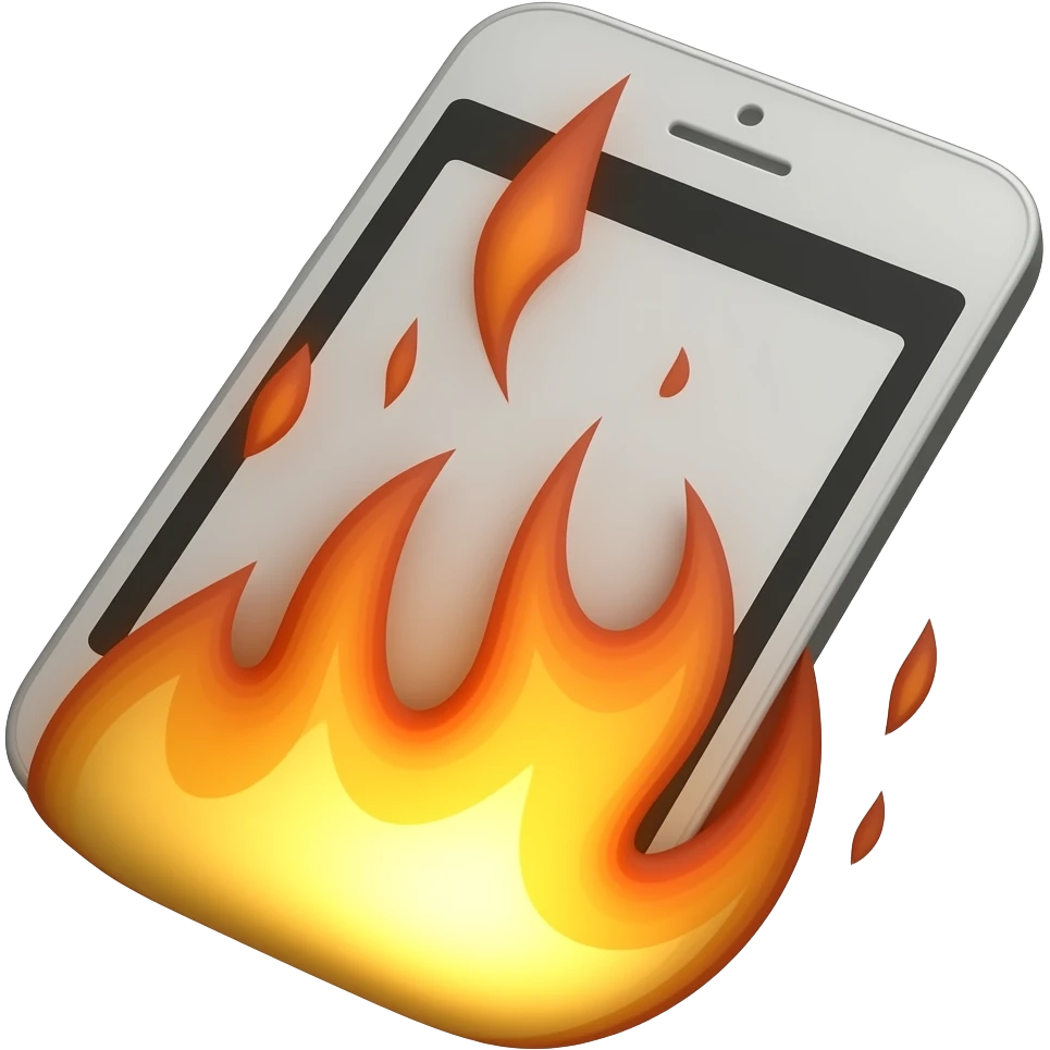 mobile burning emoji