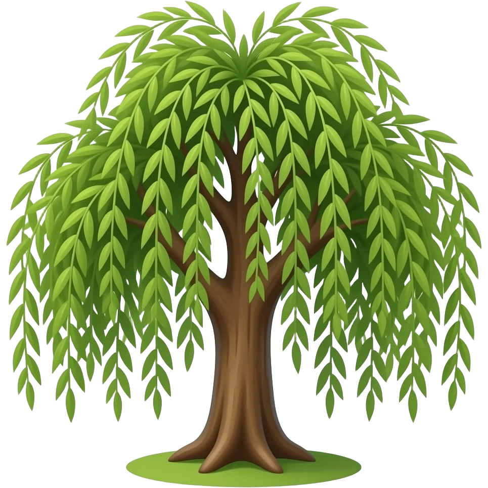 Pariwinkle and gold small willow tree emoji