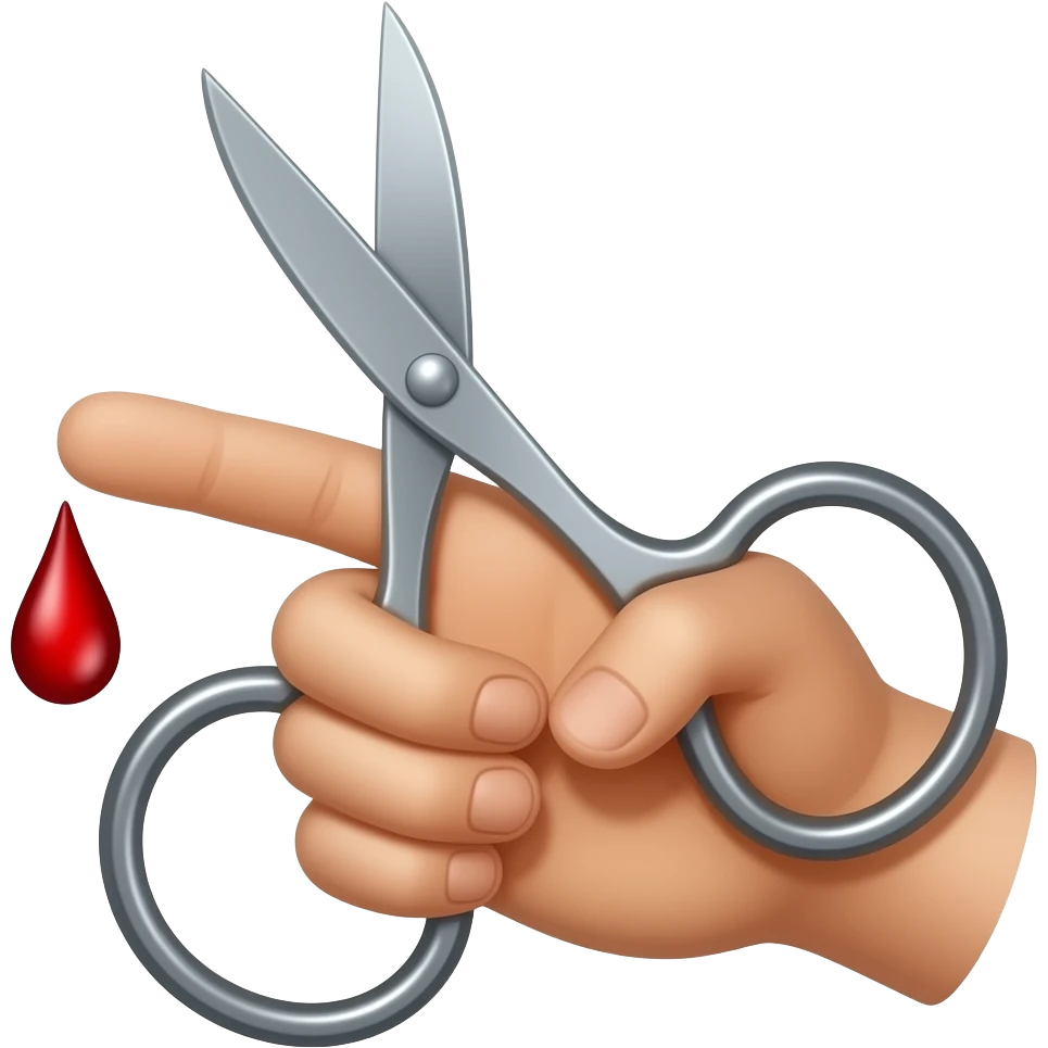 🤚🏻🩸✂️ emoji