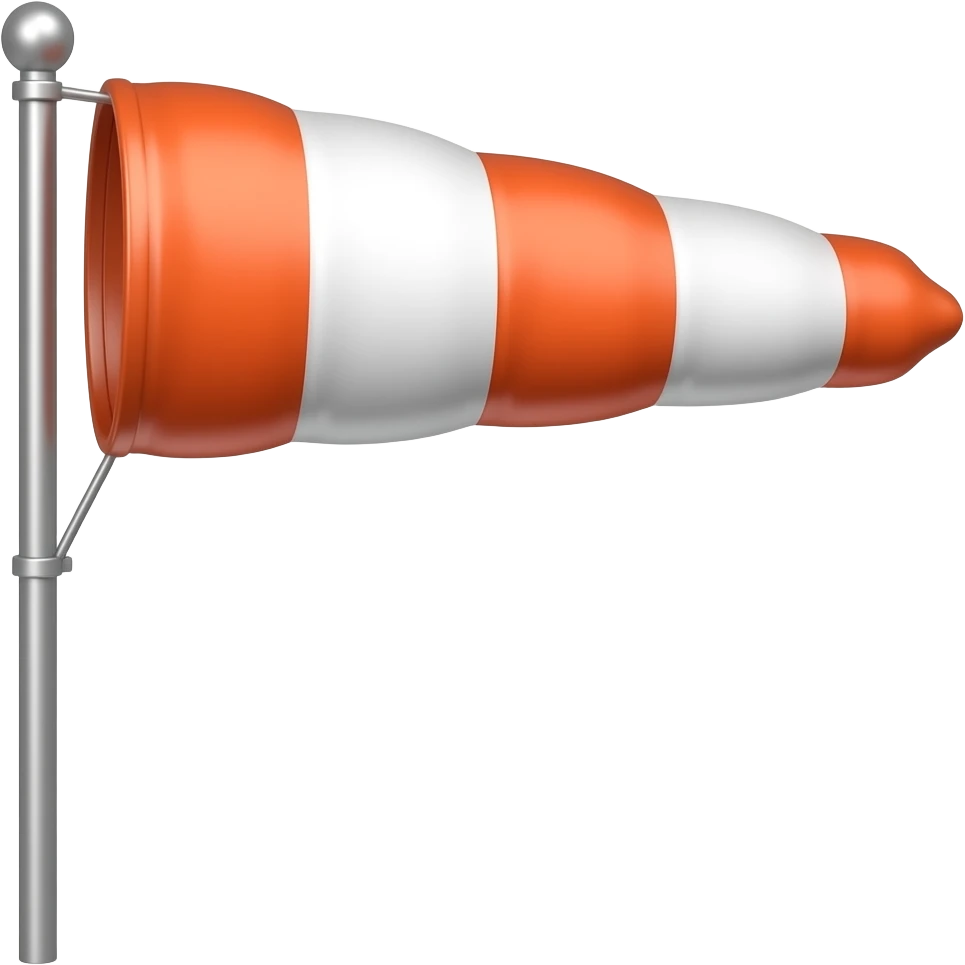 White windsock flag emoji