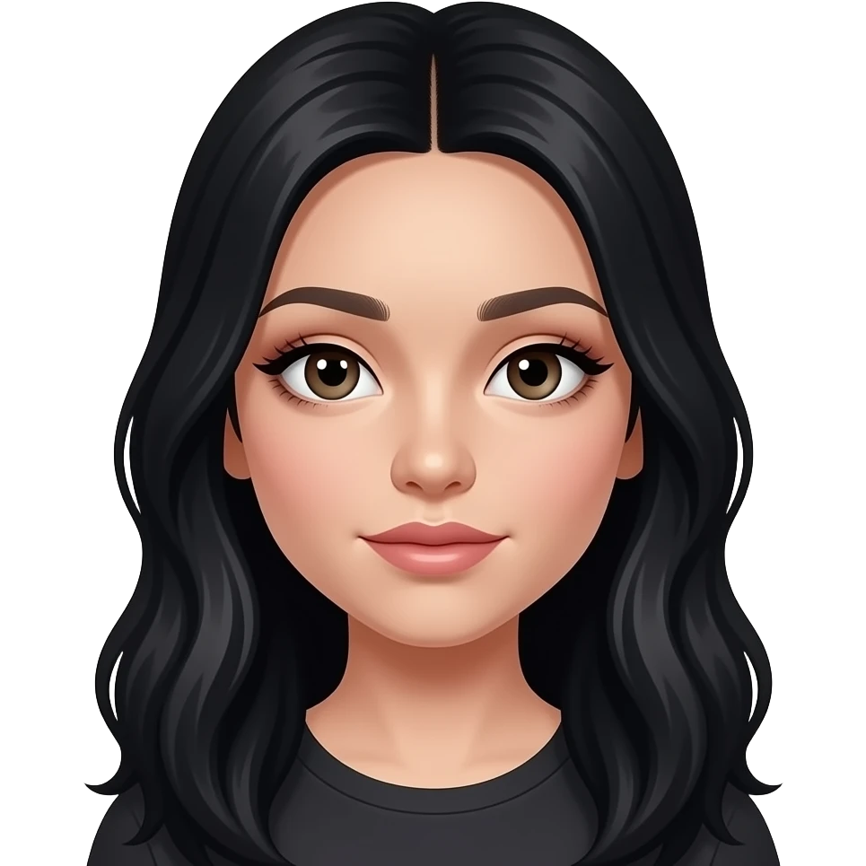 Yina Lin teen Girl with long black hair and nice make up ( a lot) emoji