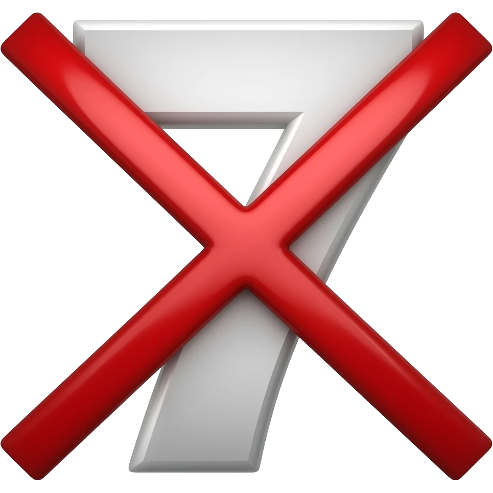 dame un emoji del numero 7 pero con una X encima roja encima emoji