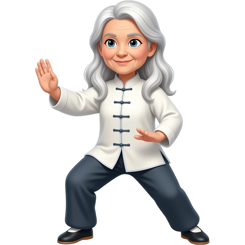 Tai Chi femme âgée Cheveux long emoji