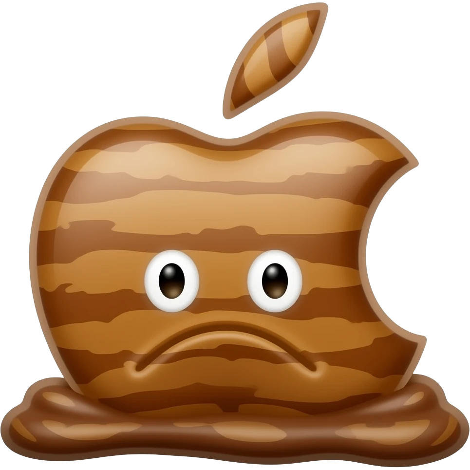 Apple logo but made out of shit emoji
