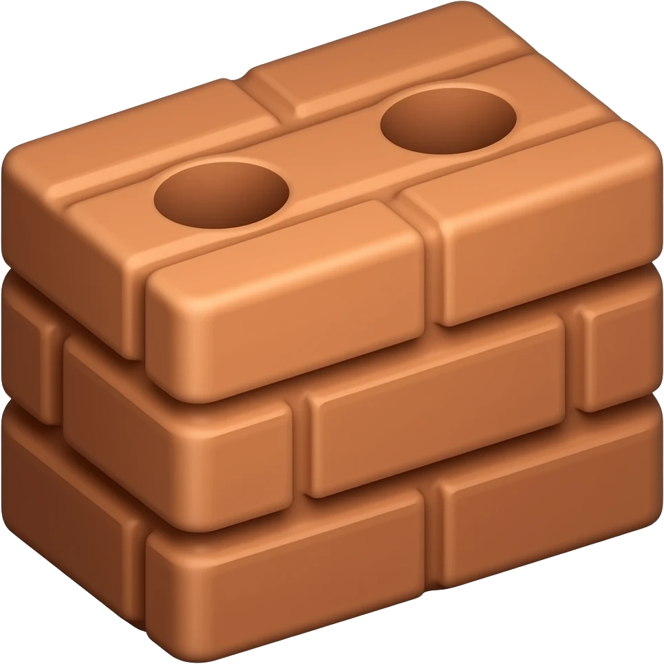 Single clay brick emoji