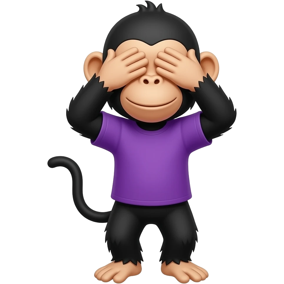 🙈 this emoji large create black color with purple shirt same to same emoji