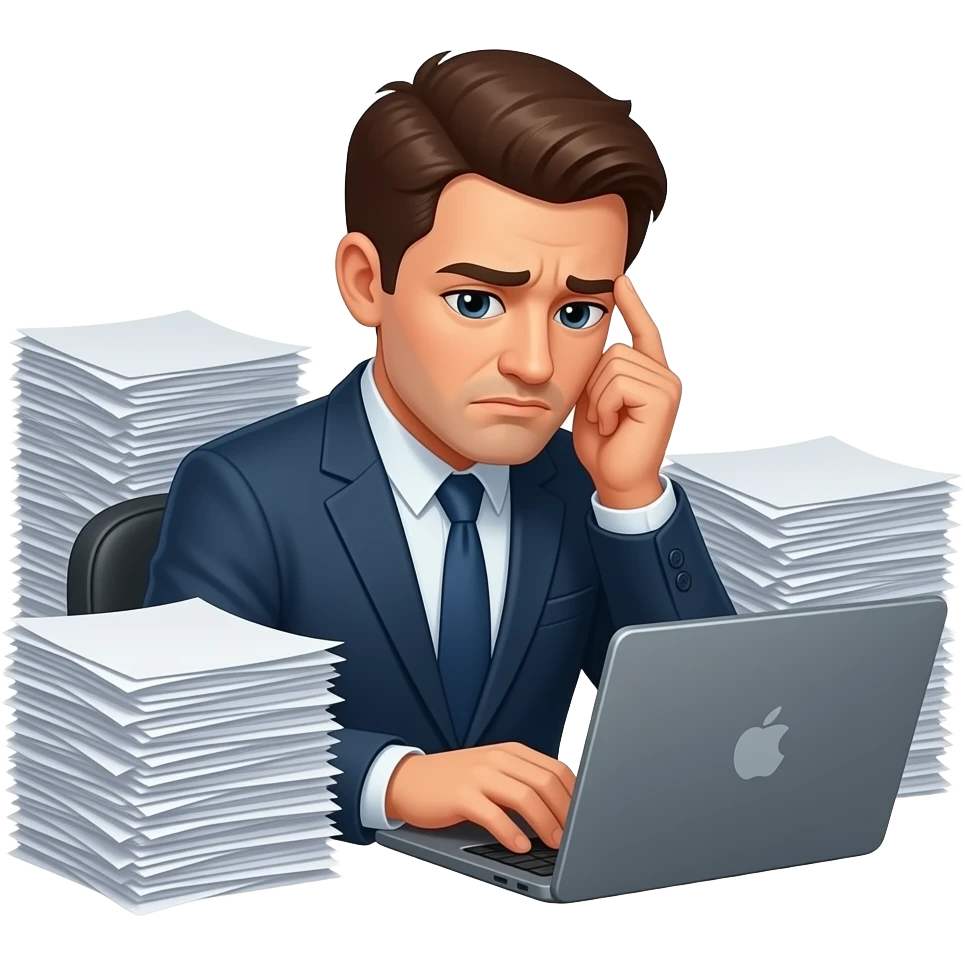 person stressed because of so much work emoji