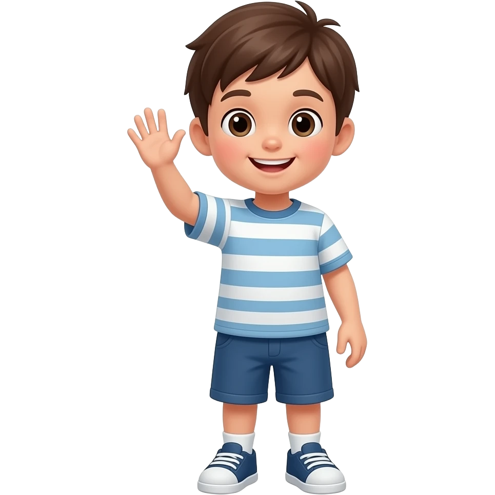 make me emoji of child waving and make it look like he is waving emoji