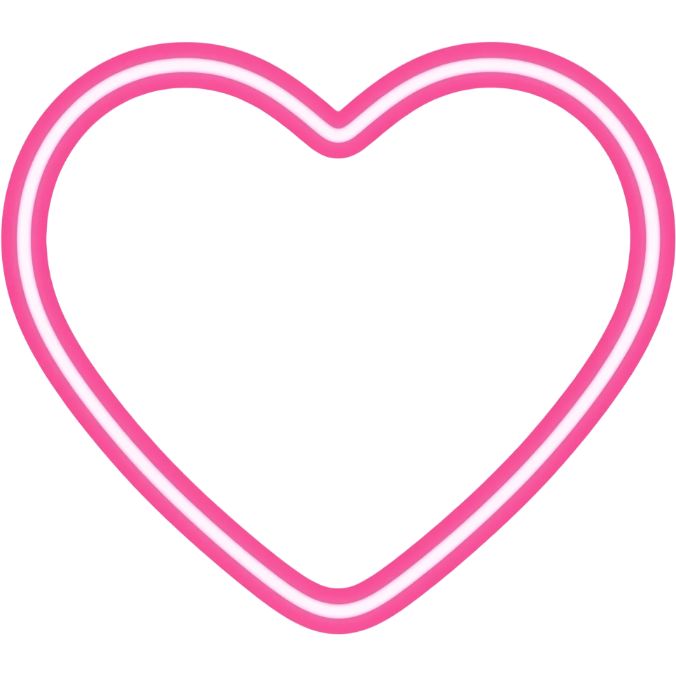 light pink neon heart emoji