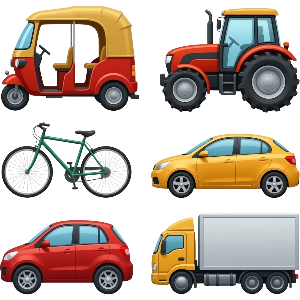 🛺🚜🚲🚙🚛 emoji