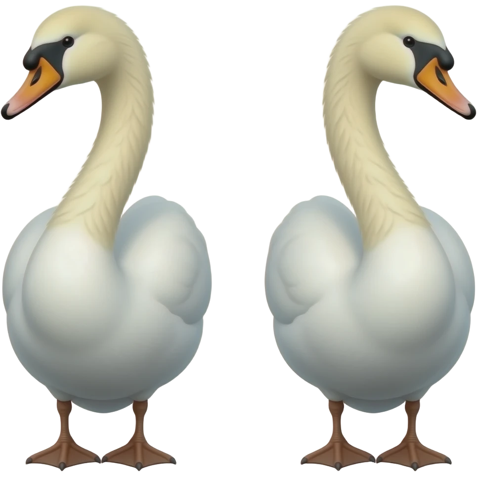 Left and right facing swan emoji emoji