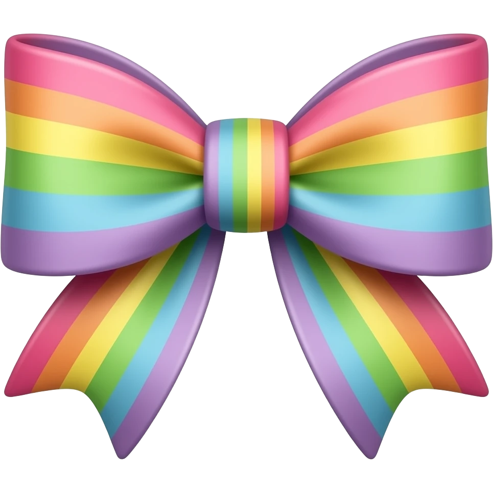 pastel rainbow laced bow emoji