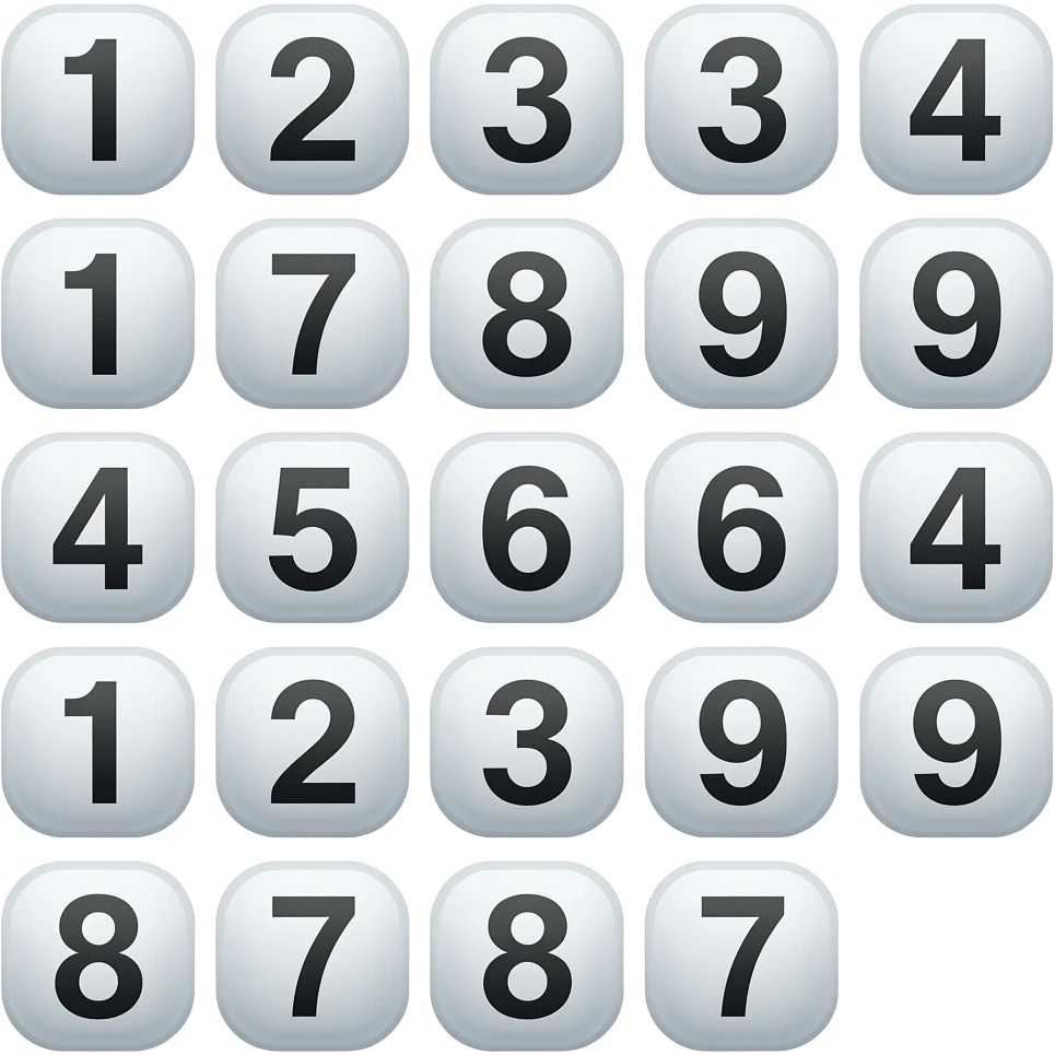 the numbers are not in order. emoji