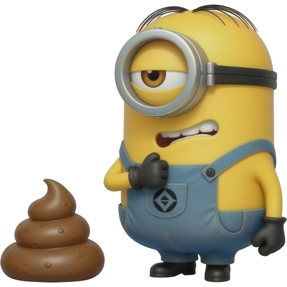 MAKE ME AN EMOJI WHERE I AM SLAPPING MY BIG POOP FAT GUT AND GIGGLING WHILE FARTING MINION emoji