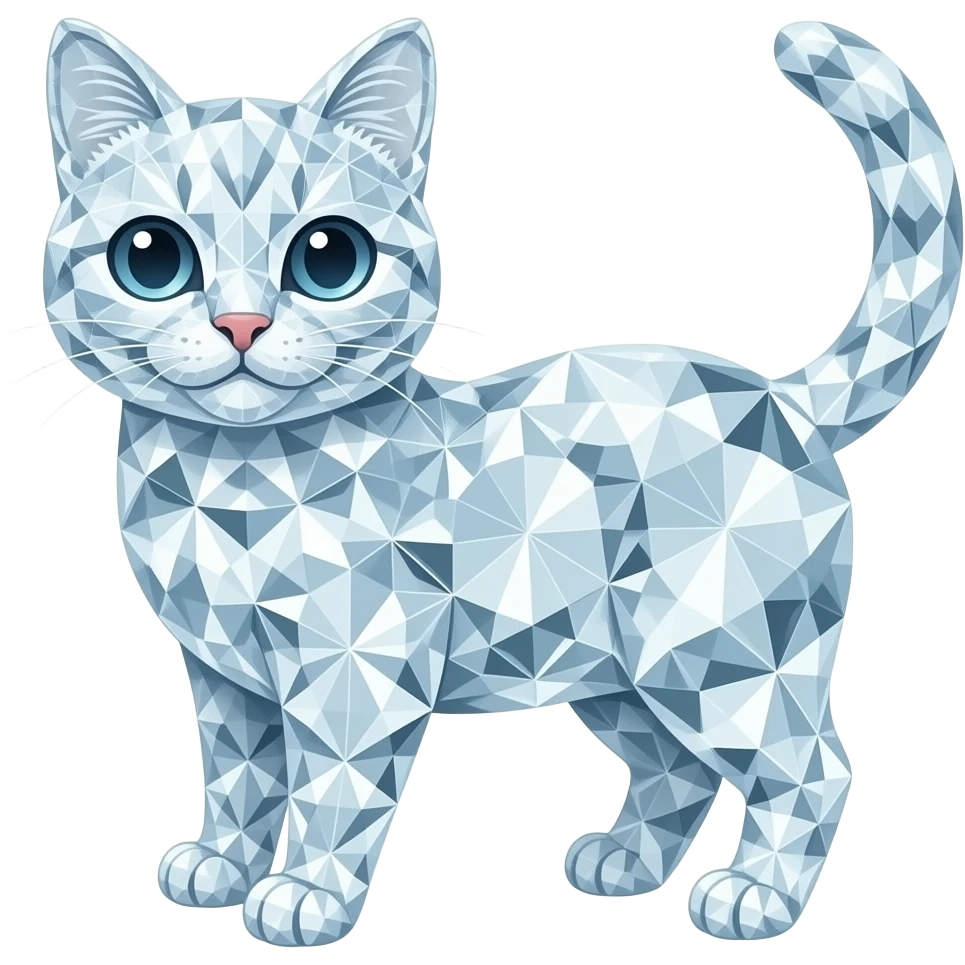 Make a cat out of diamonds  emoji