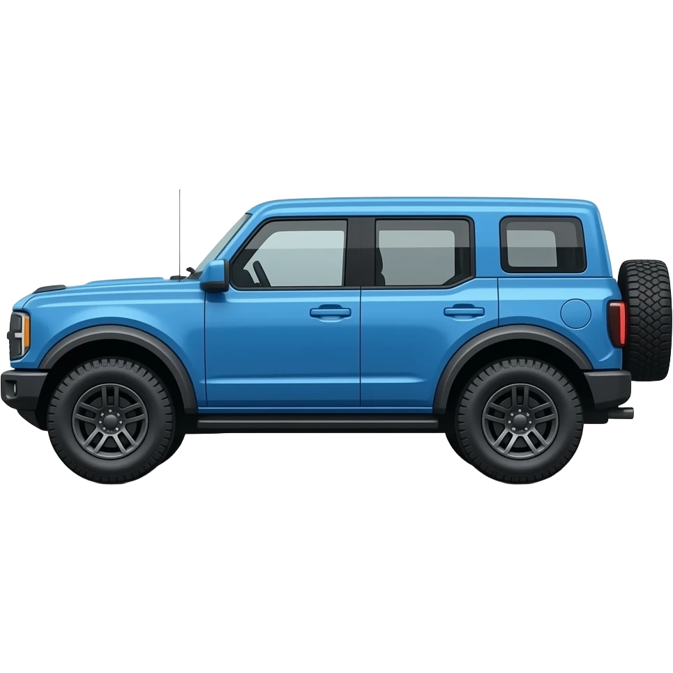blue 2025 ford bronco side profile emoji