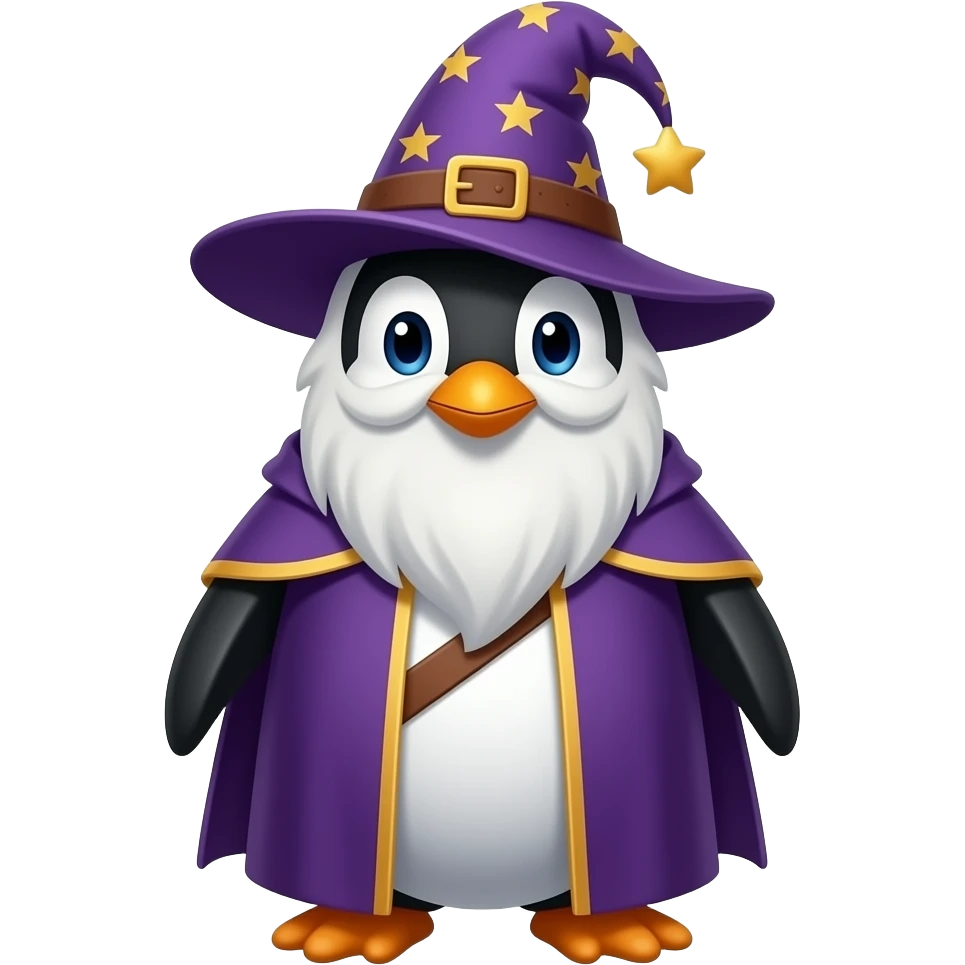 Penguin wizard emoji