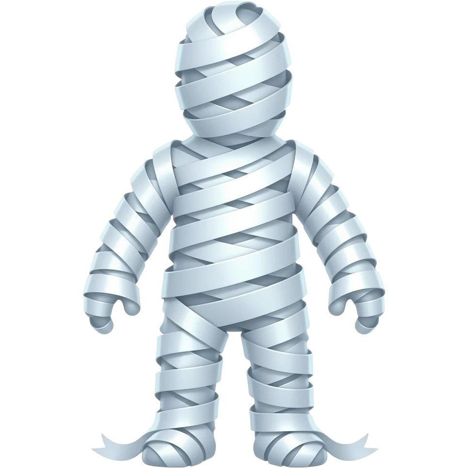 A full-body mascot formed from interwoven ribbons of pure, brilliant white light. emoji