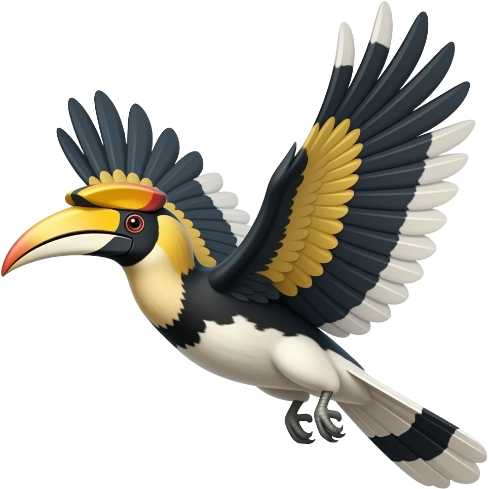Female Hornbill flying emoji