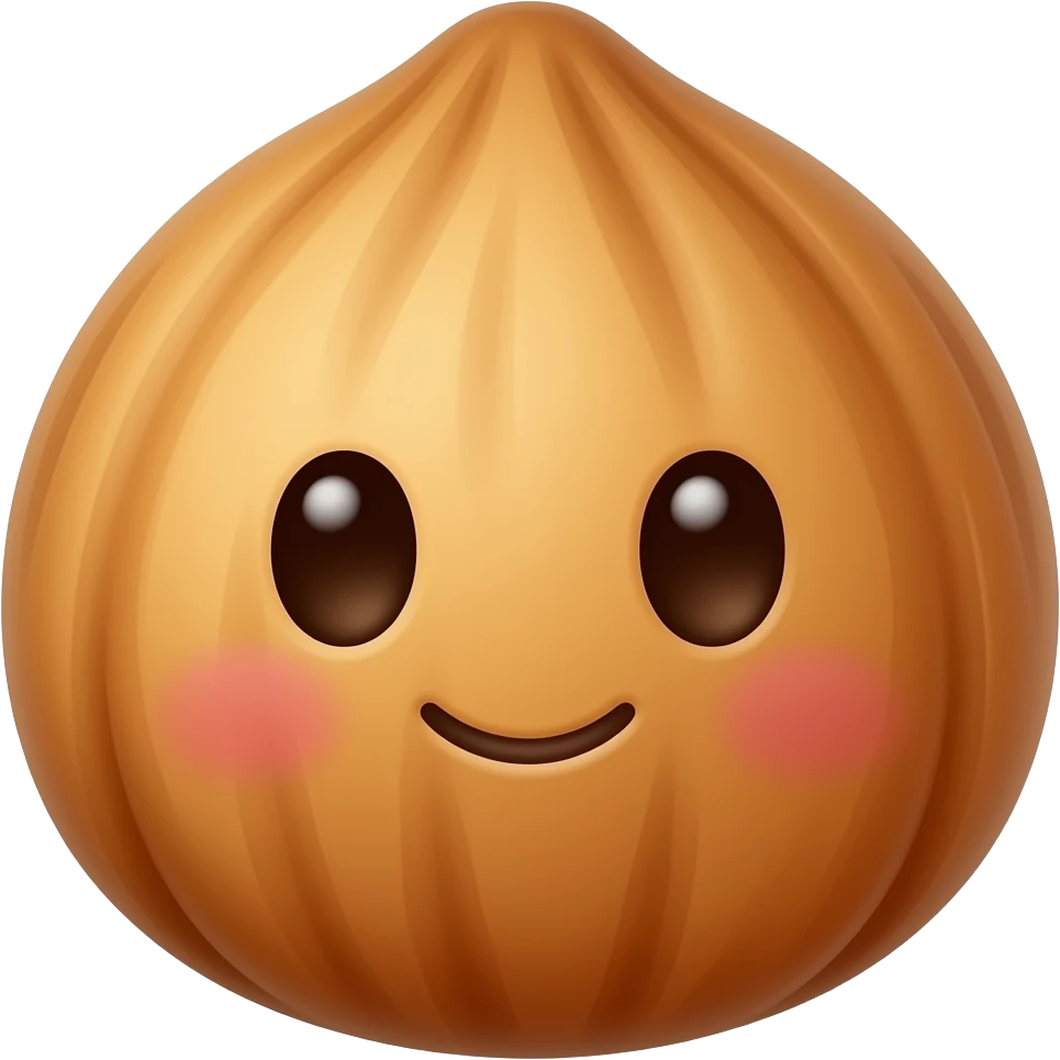 A nut beeing cute emoji