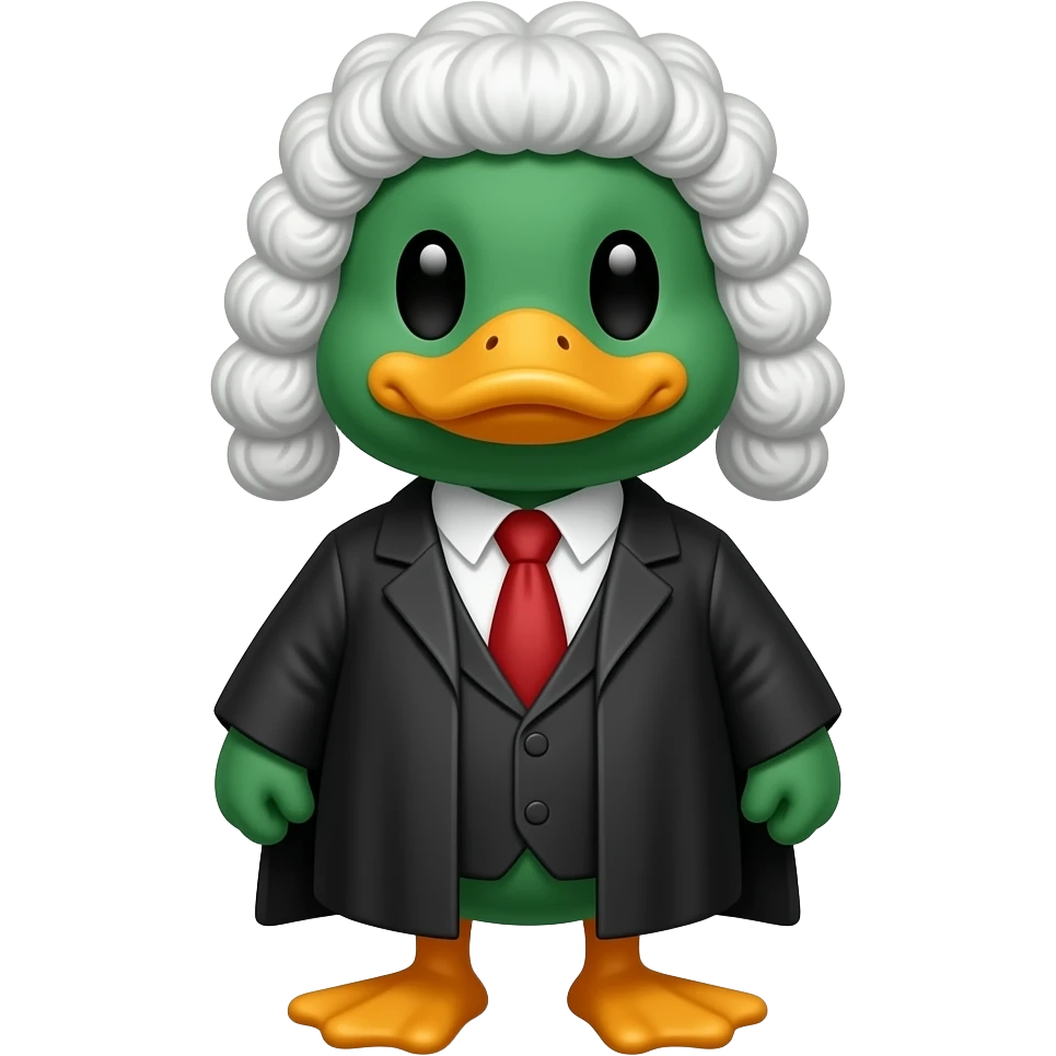 Duck with a lawyers wig emoji