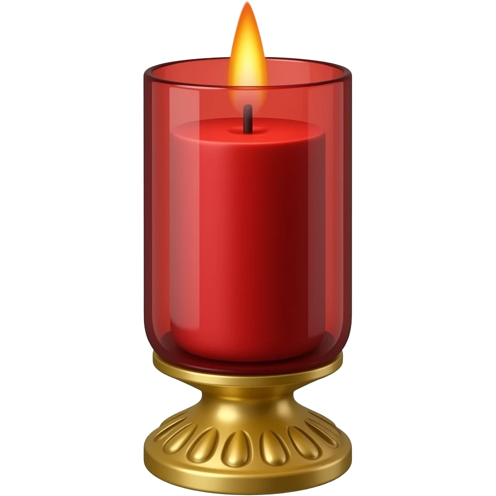 Red tall glass Greek Orthodox vigil candle emoji