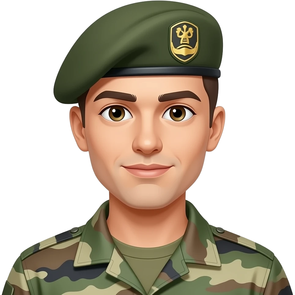military green beret no beard emoji