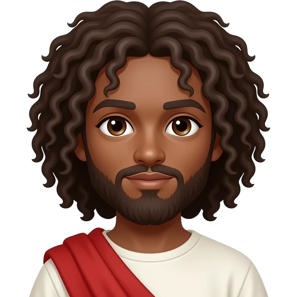 Black Jesus with an Afro emoji