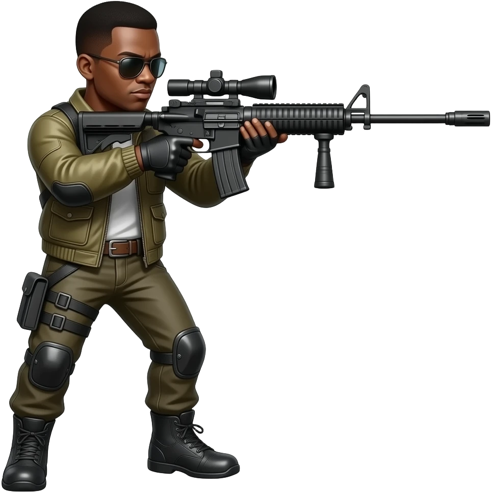 Black guy sniping emoji