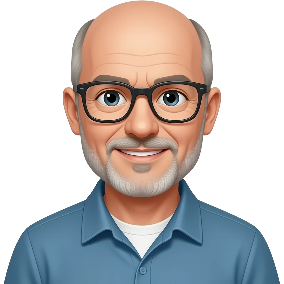 dad with bald hair and glasses emoji