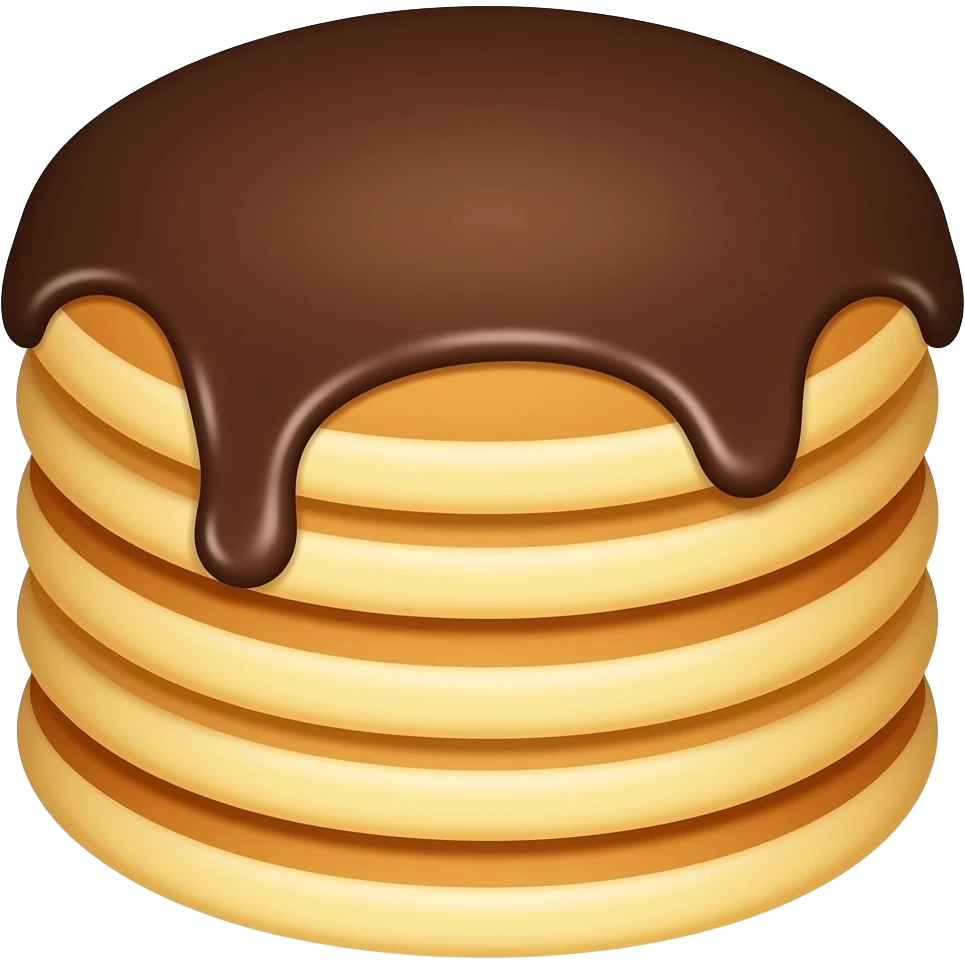 Pancakes with chocolate syrup emoji