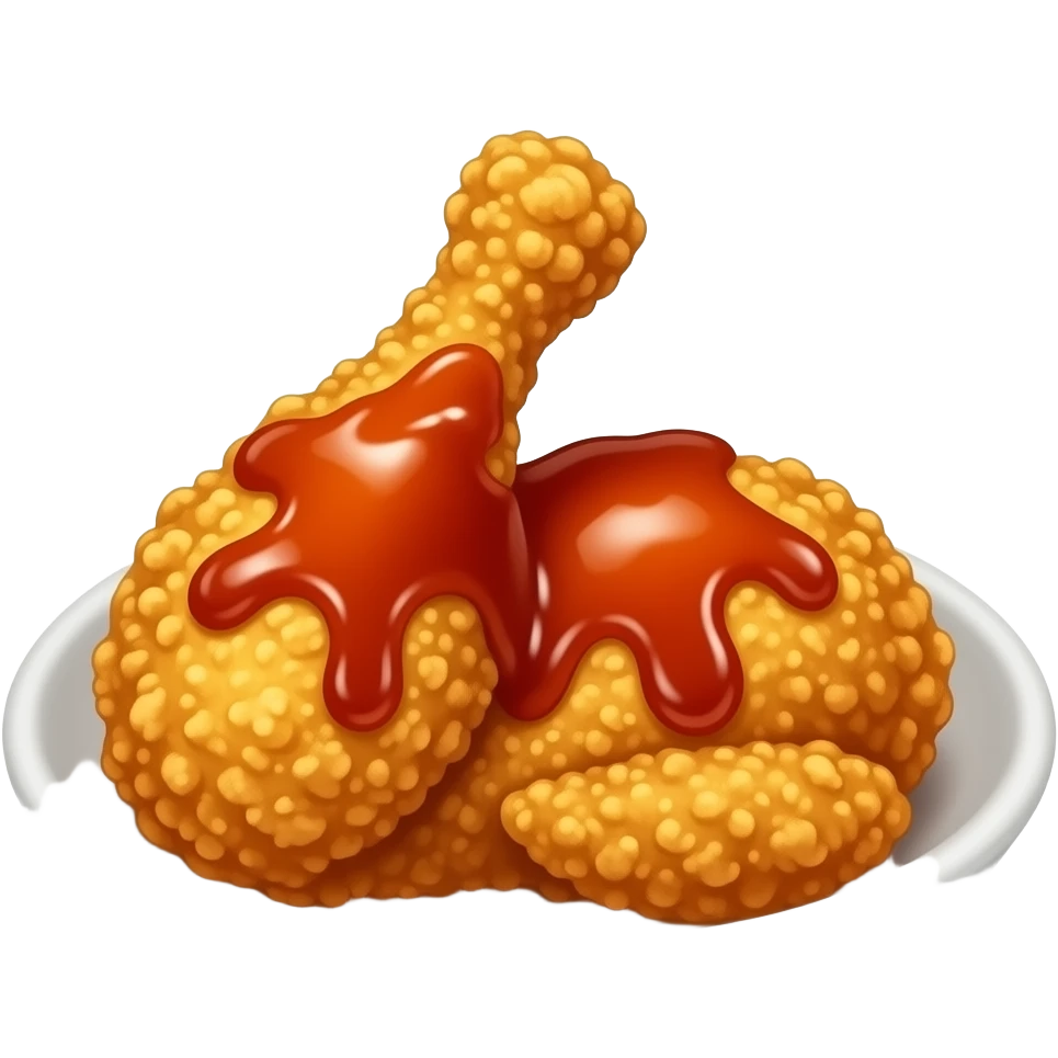 korean style fired chicken on dish emoji