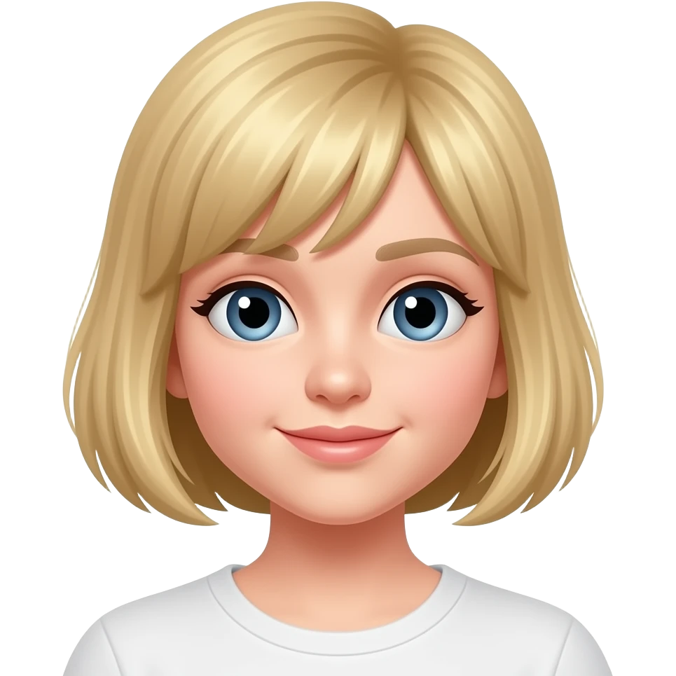 young lady with short blond hair emoji