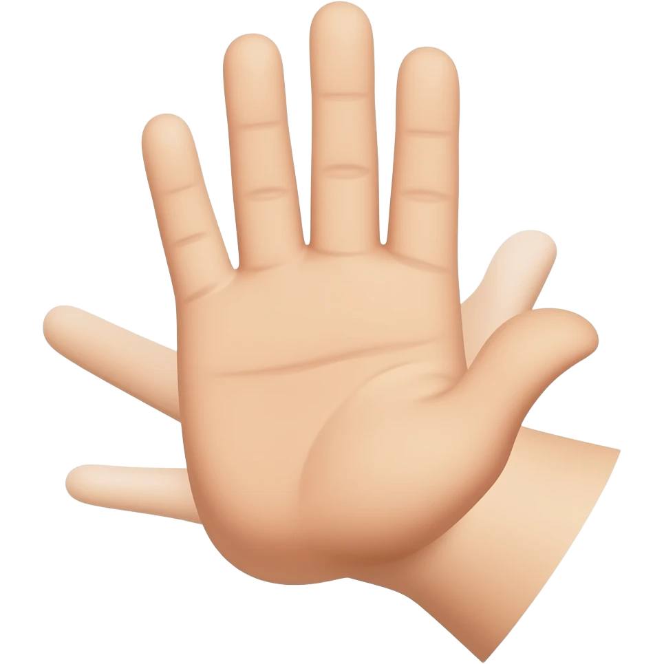 손바닥이 아래를 향한 오른손 옆 모습 emoji