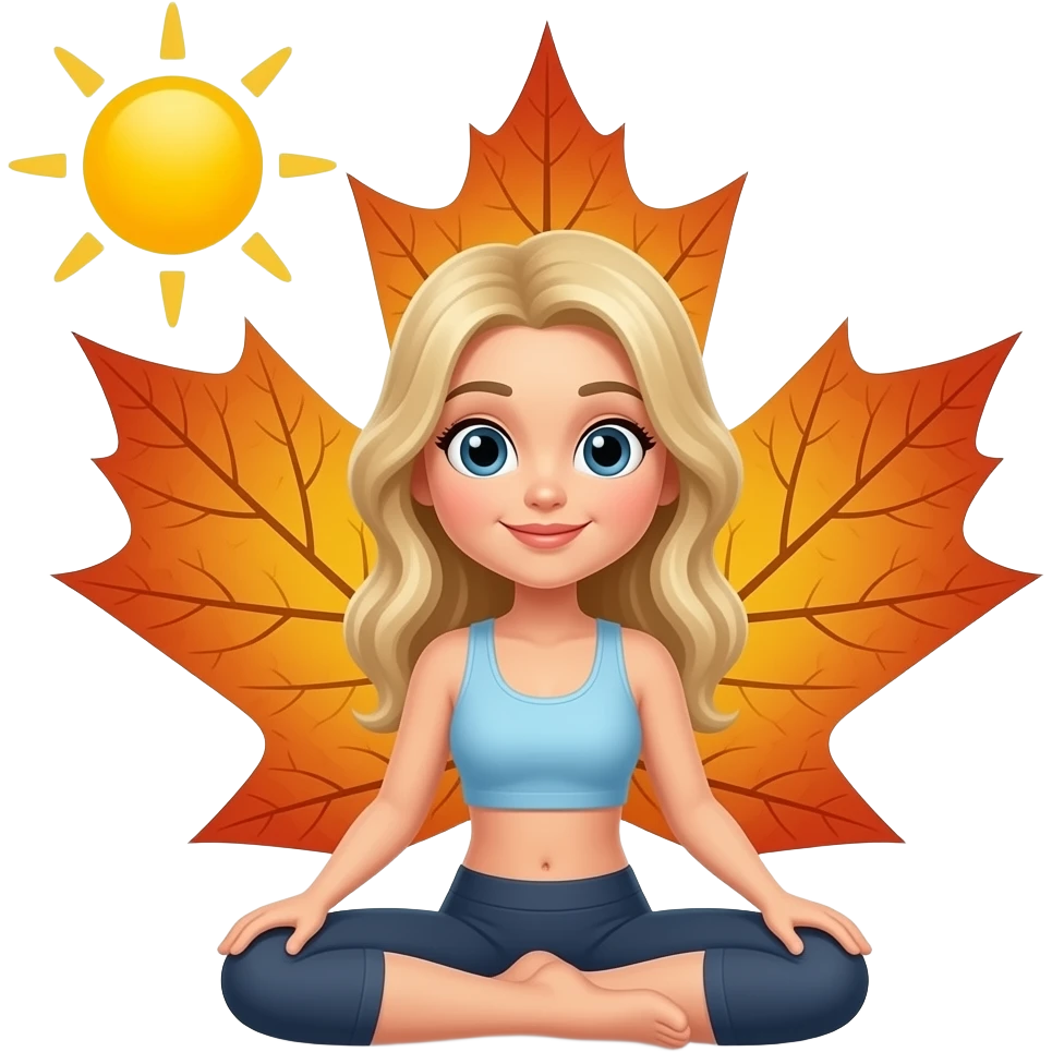 👱🏻‍♀️ 🧘🏼‍♀️🌞🍁 emoji
