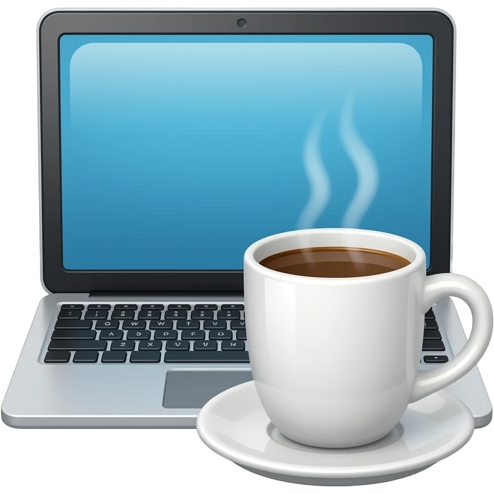 laptop y coffe emoji